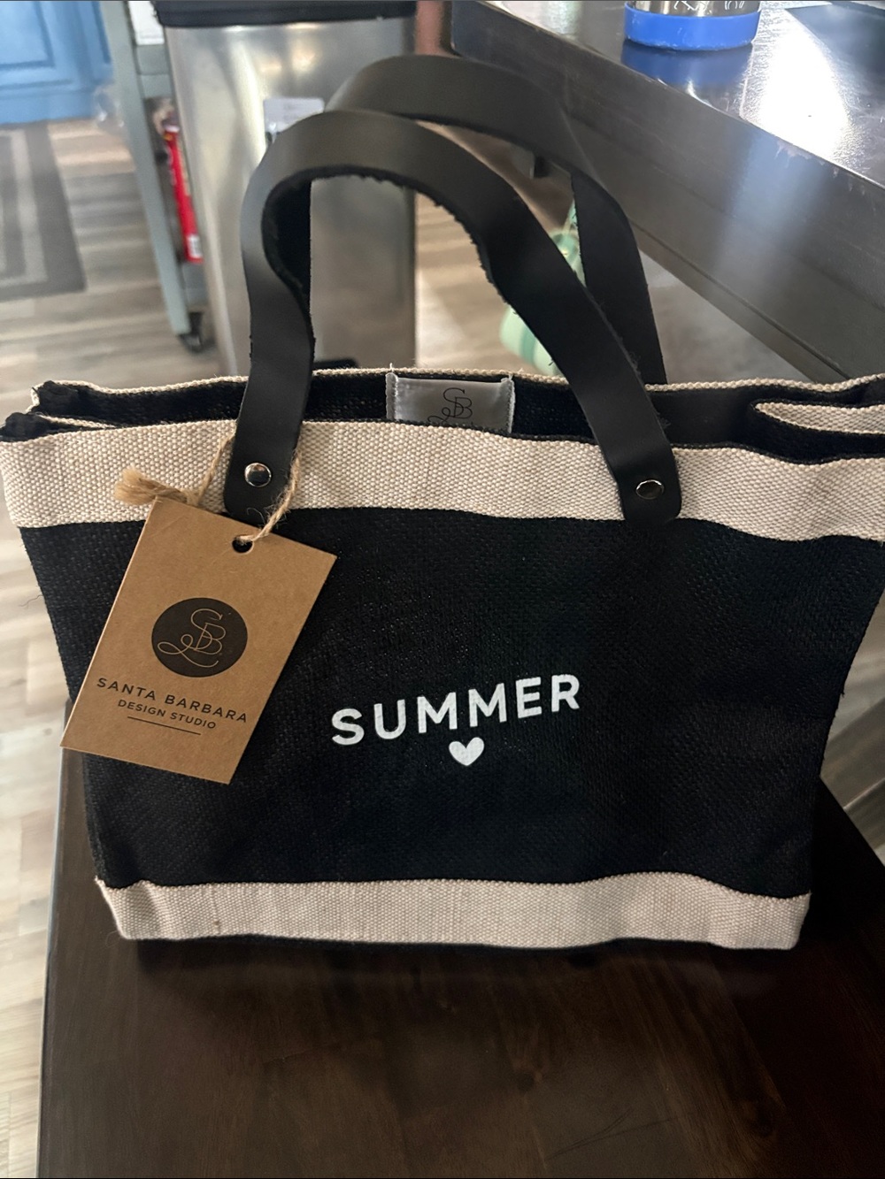 Santa Barbara Design Studio Black and Cream Canvas Tote